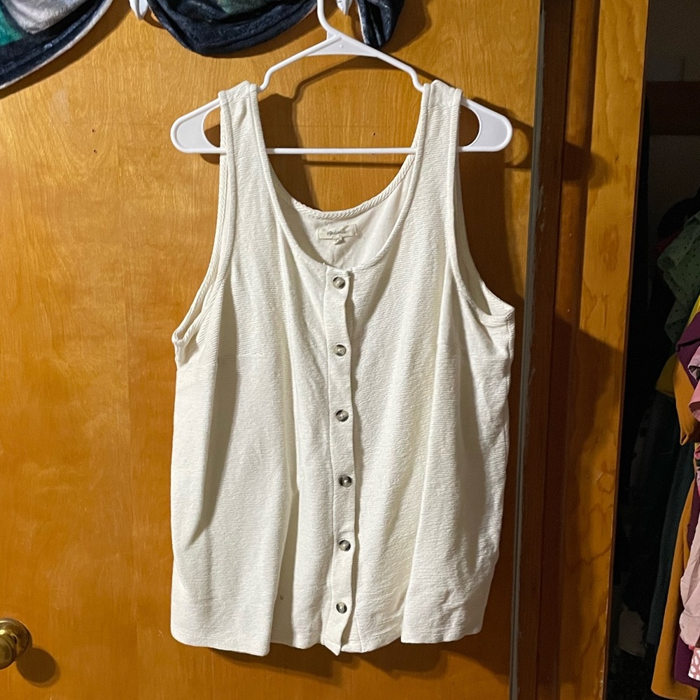 Madewell Corduroy button tank